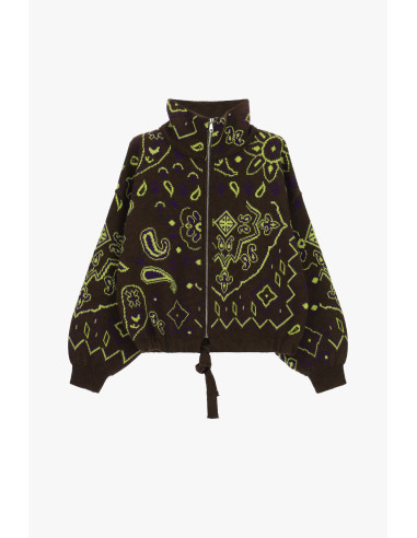 Vest met ritssluiting en paisley-jacquardmotief Dixie - Bruin