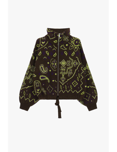 Vest met ritssluiting en paisley-jacquardmotief Dixie - Bruin