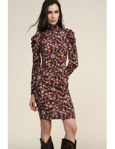 Abito A Fiori Con Collo Alto E Maniche Lunghe Dixie - Vestiti Firma...