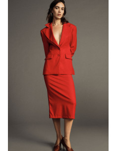 Blazer met dubbele knoopsluiting, regular fit en klepzakken Dixie - Rood 2