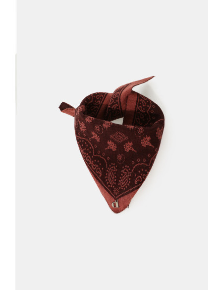 Jacquard foulard met bandanamotief en logodetail Dixie - Bordeaux