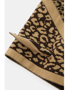 Jacquardfoulard met dierenmotief en hoeken Dixie - Bruin 2