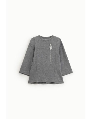 Sweater zonder capuchon met wijde mouwen en sierapplicatie Dixie