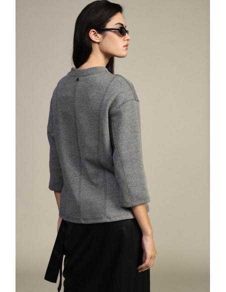 Sweater zonder capuchon met wijde mouwen en sierapplicatie Dixie
