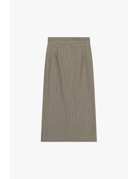 Midi-rok met micro pied-de-poulepatroon Dixie