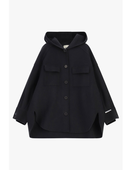 Oversize jas met capuchon en voorzakken Dixie - Donkergrijs