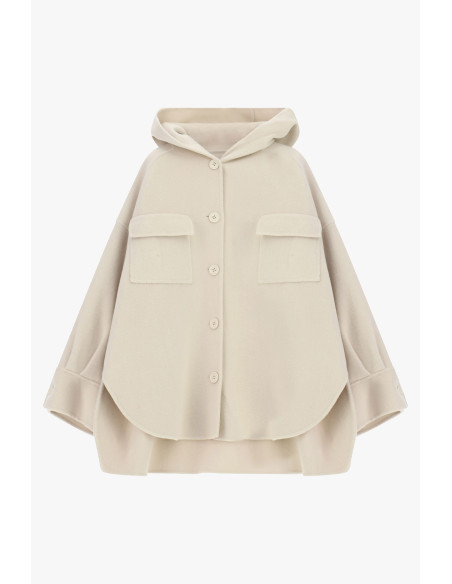 Oversized jas met capuchon en zakken aan de voorkant Dixie - Lichtgrijs