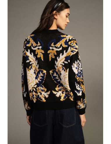 Jacquardtrui met ronde hals en bloemenprint Dixie
