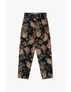 Elegante damesbroek met bloemenmotief en riem Dixie