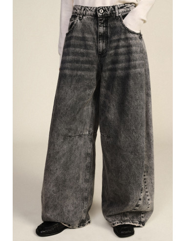 Jeans met wijde pijpen, vervaagde wassing, hoge taille Dixie