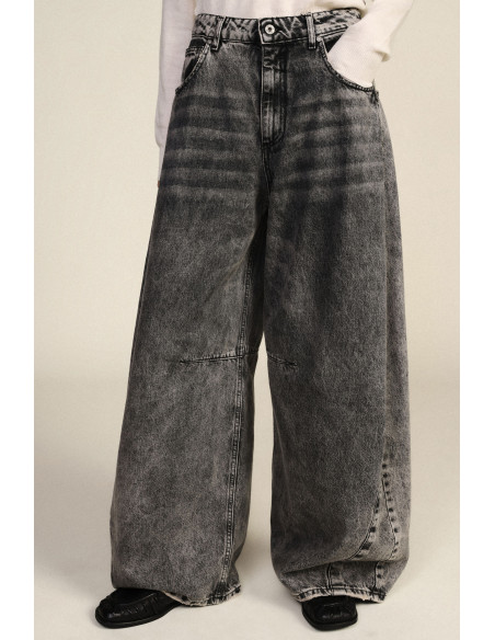 Jeans met wijde pijpen, vervaagde wassing, hoge taille Dixie
