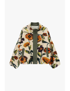 Jas Eco-Korte bontjas met bloemenpatroon Dixie
