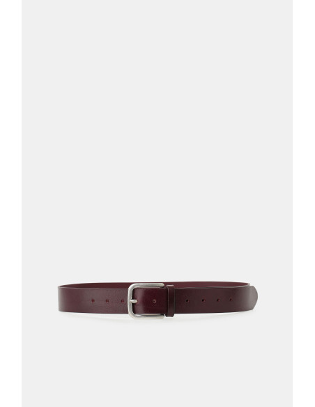 Eenvoudige riem met matte vierkante gesp Dixie - Aubergine