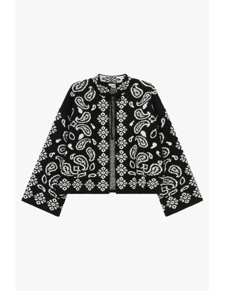 Kort vest met jacquard-paisleymotief Please