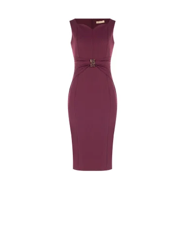 Kokerjurk met sweetheart-hals en Rr-logo gesp in de taille Rinascimento