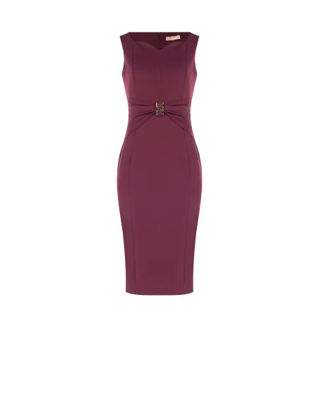 Kokerjurk met sweetheart-hals en Rr-logo gesp in de taille Rinascimento