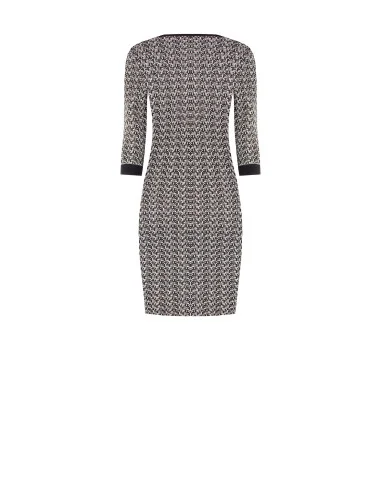 Tweed kokerjurk met lurex Rinascimento - Zwart