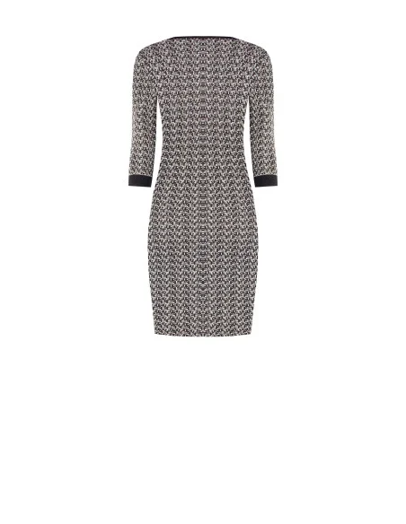 Tweed kokerjurk met lurex Rinascimento - Zwart