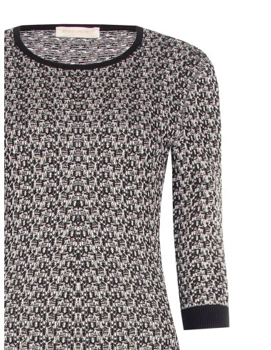 Tweed kokerjurk met lurex Rinascimento - Zwart