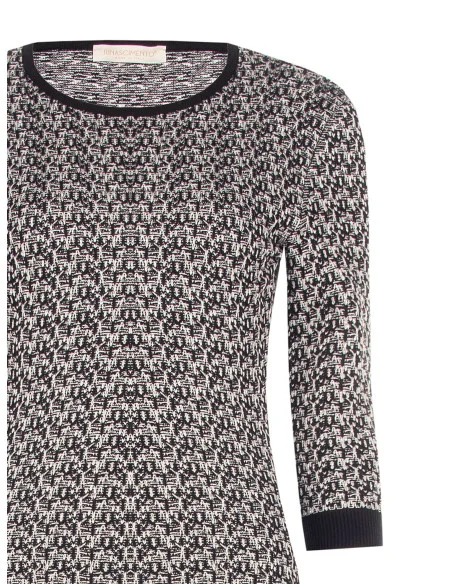 Tweed kokerjurk met lurex Rinascimento - Zwart