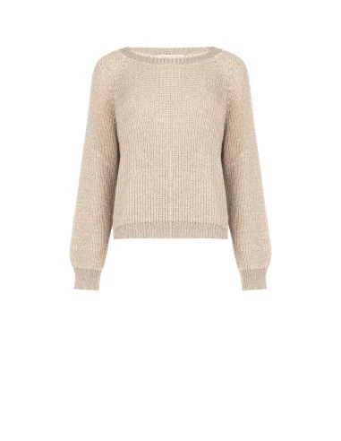 Gebreide trui met lurex Rinascimento - Beige