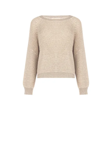 Gebreide trui met lurex Rinascimento - Beige