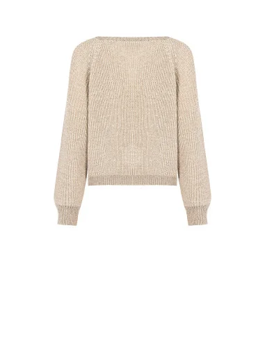 Gebreide trui met lurex Rinascimento - Beige