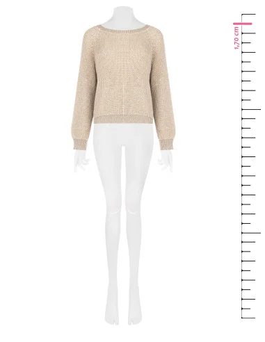 Gebreide trui met lurex Rinascimento - Beige