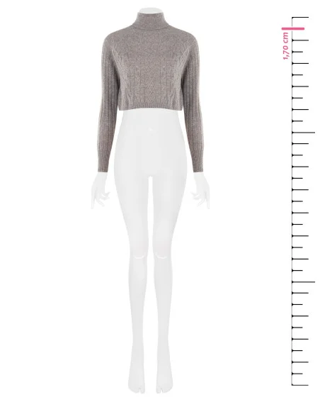 Cropped coltrui van wol met kabelpatroon Rinascimento