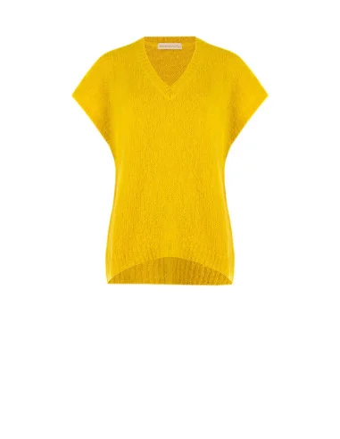 Oversized mohairen trui met V-hals Rinascimento - olijfgroen