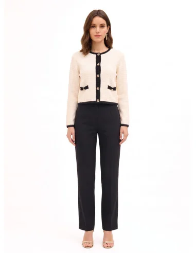 Hazelbruine gebreide cardigan met logoknopen van RR Rinascimento