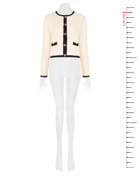 Hazelbruine gebreide cardigan met logoknopen van RR Rinascimento