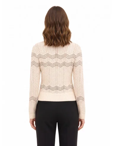 Chevronmotieftrui met lurex Rinascimento - gebroken wit