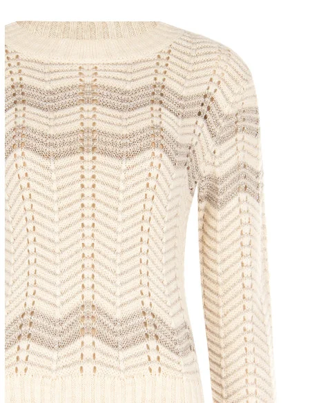 Chevronmotieftrui met lurex Rinascimento - gebroken wit
