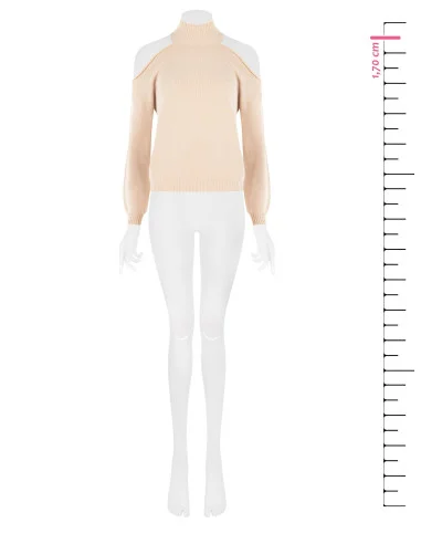 Lichte trui van een viscosemix met cut-outs op de schouders Rinascimento
