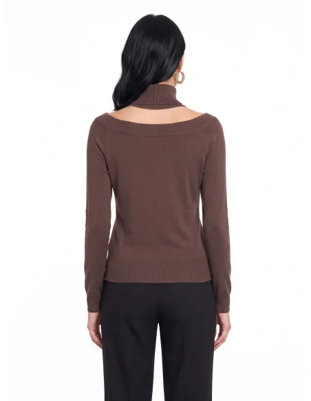 Coltrui met cut-out bij de hals Rinascimento - Chocolade