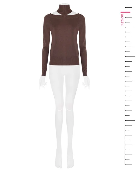 Coltrui met cut-out bij de hals Rinascimento - Chocolade