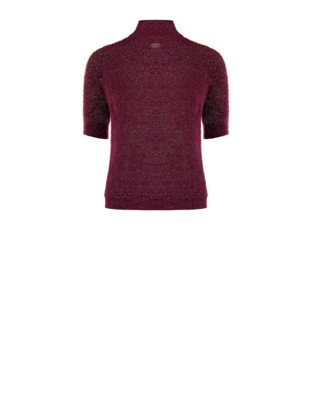 Fluffy trui met korte mouwen van lurexgaren met glittereffect Rinascimento