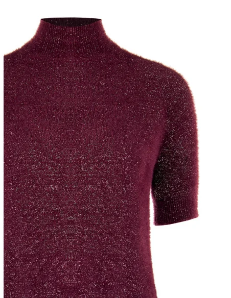 Fluffy trui met korte mouwen van lurexgaren met glittereffect Rinascimento