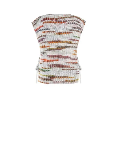 Gebreid vest met lurex en strikbandjes aan de zijkanten Rinascimento