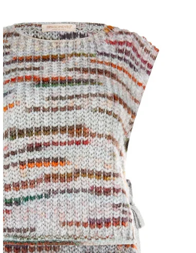 Gebreid vest met lurex en strikbandjes aan de zijkanten Rinascimento