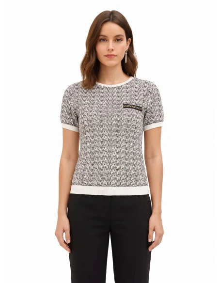 Tweedtrui met lurex Rinascimento