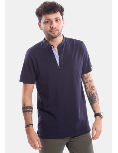 T-shirt met Koreaanse kraag Rodrigo
