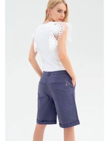 Wijde bermudashort van gabardine Fracomina