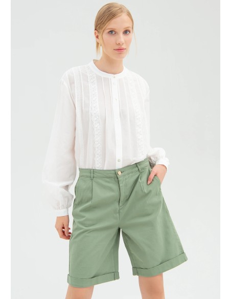 Wijde bermudashort van gabardine Fracomina