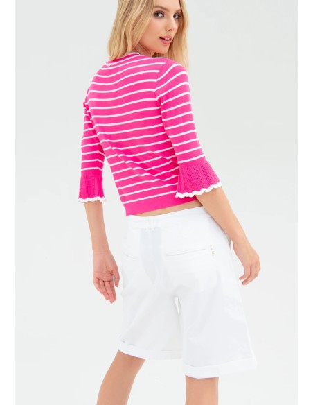 Wijde bermudashort van gabardine Fracomina