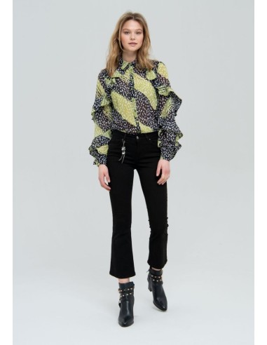 Denim cropped flare Fracomina