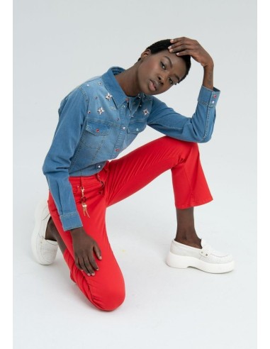 Denim cropped flare Fracomina