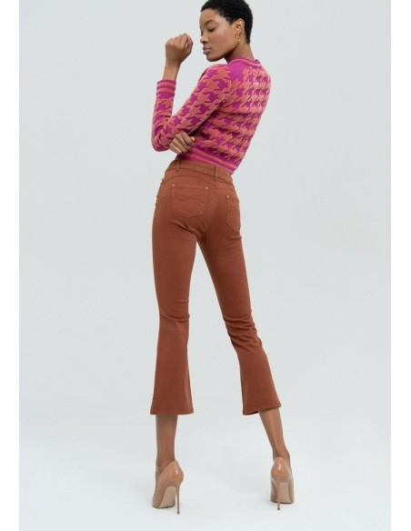 Denim cropped flare Fracomina