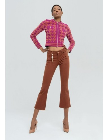 Denim cropped flare Fracomina